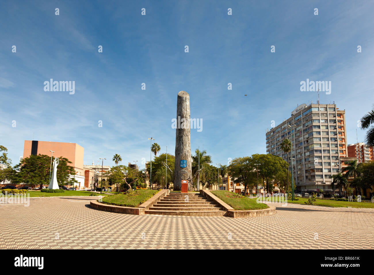 Madre de Ciudades Monument, Plaza de Armas Asuncion, Paraguay Stock Photo