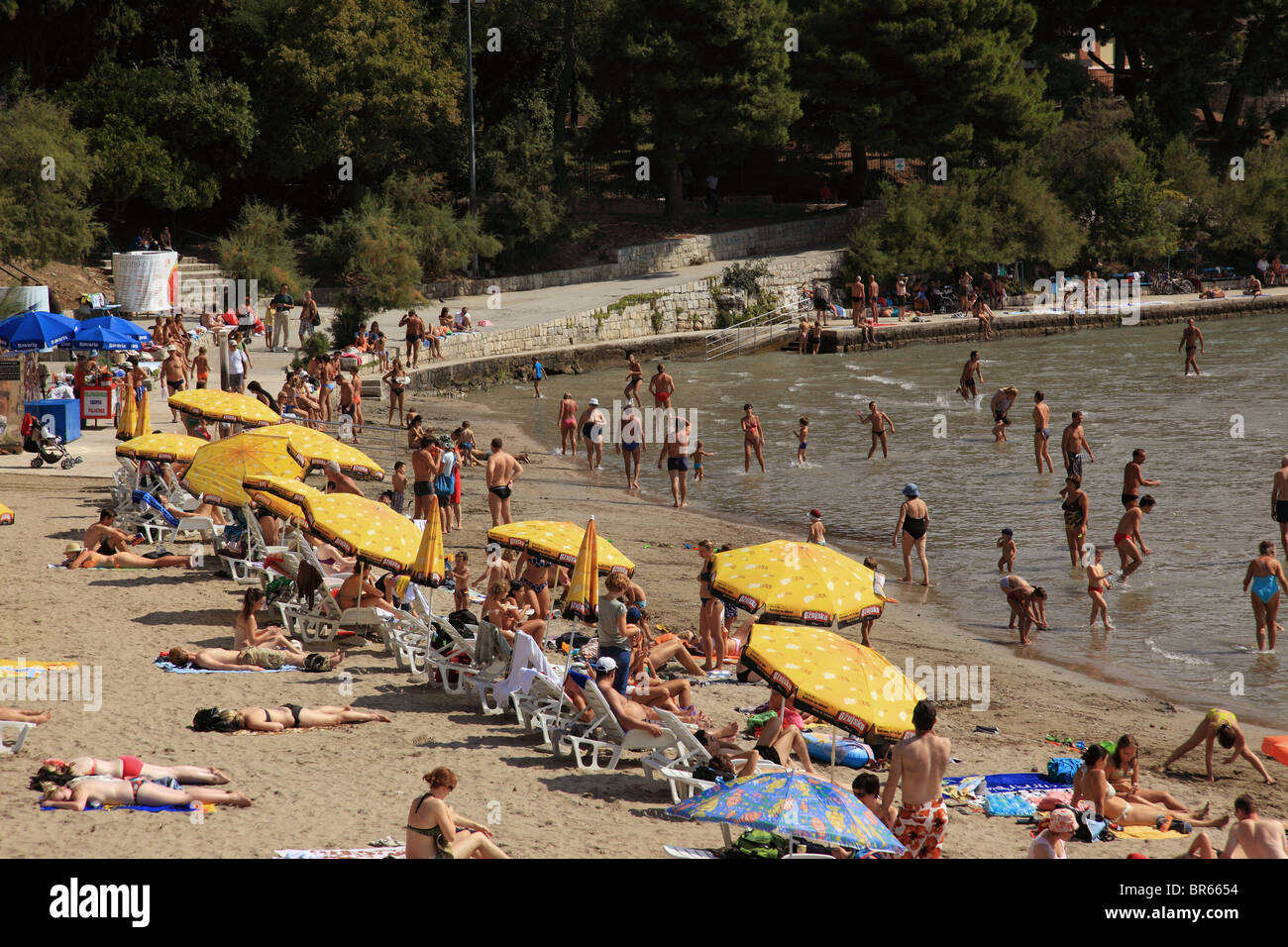 City beach in Split, Croatia. Stock Photo