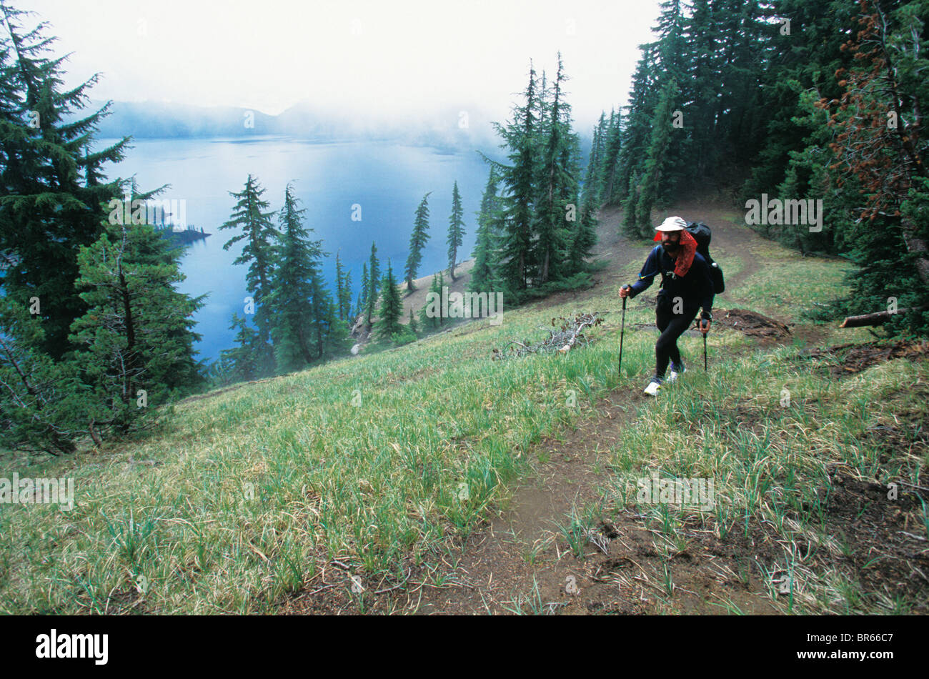 Man trekking poles hikes hires stock photography and images Alamy
