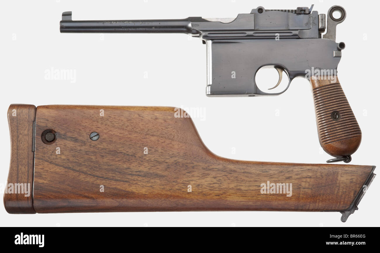 A Mauser C 96 Early Flatside 7 63 Mm Cal No 23153 Completely a-mauser-c-96-early-flatside-7-63-mm-cal-no-23153-completely