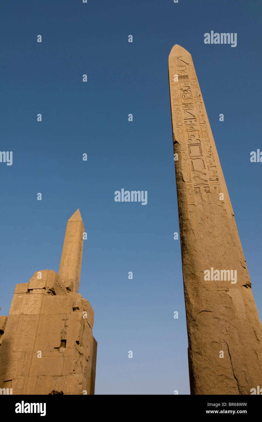 obelisks of Karnak Temple in Luxor Stock Photo