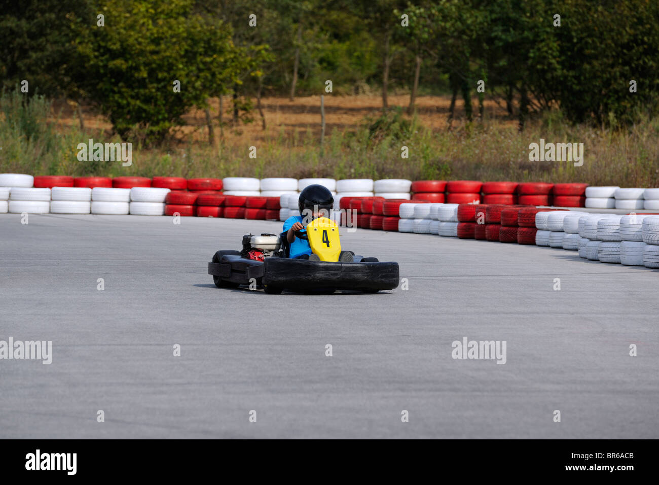 Teenager in Go Kart Stock Photo