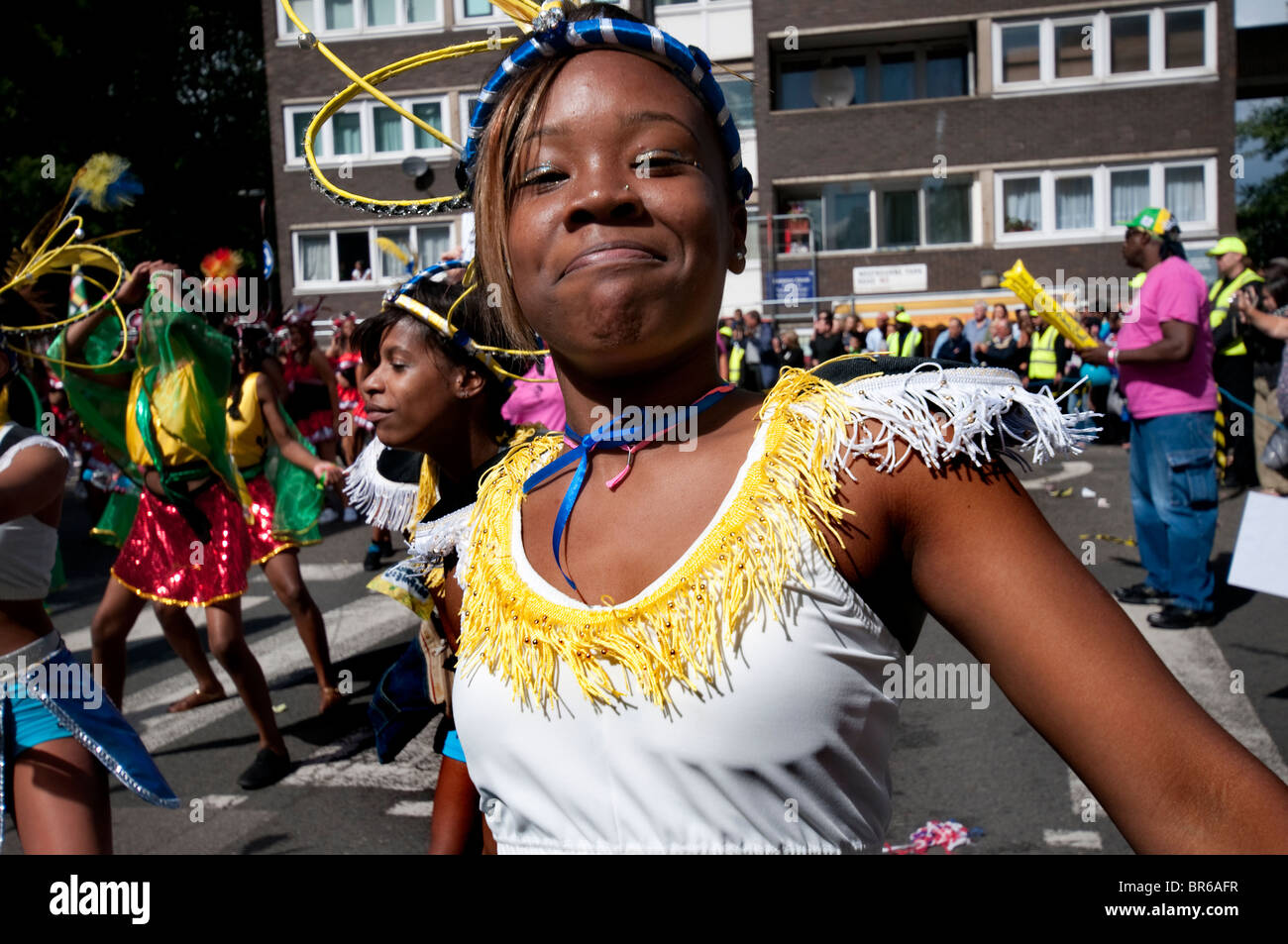 Notting Hill annual West Indian Carnival in the streets of West London. Stock Photo