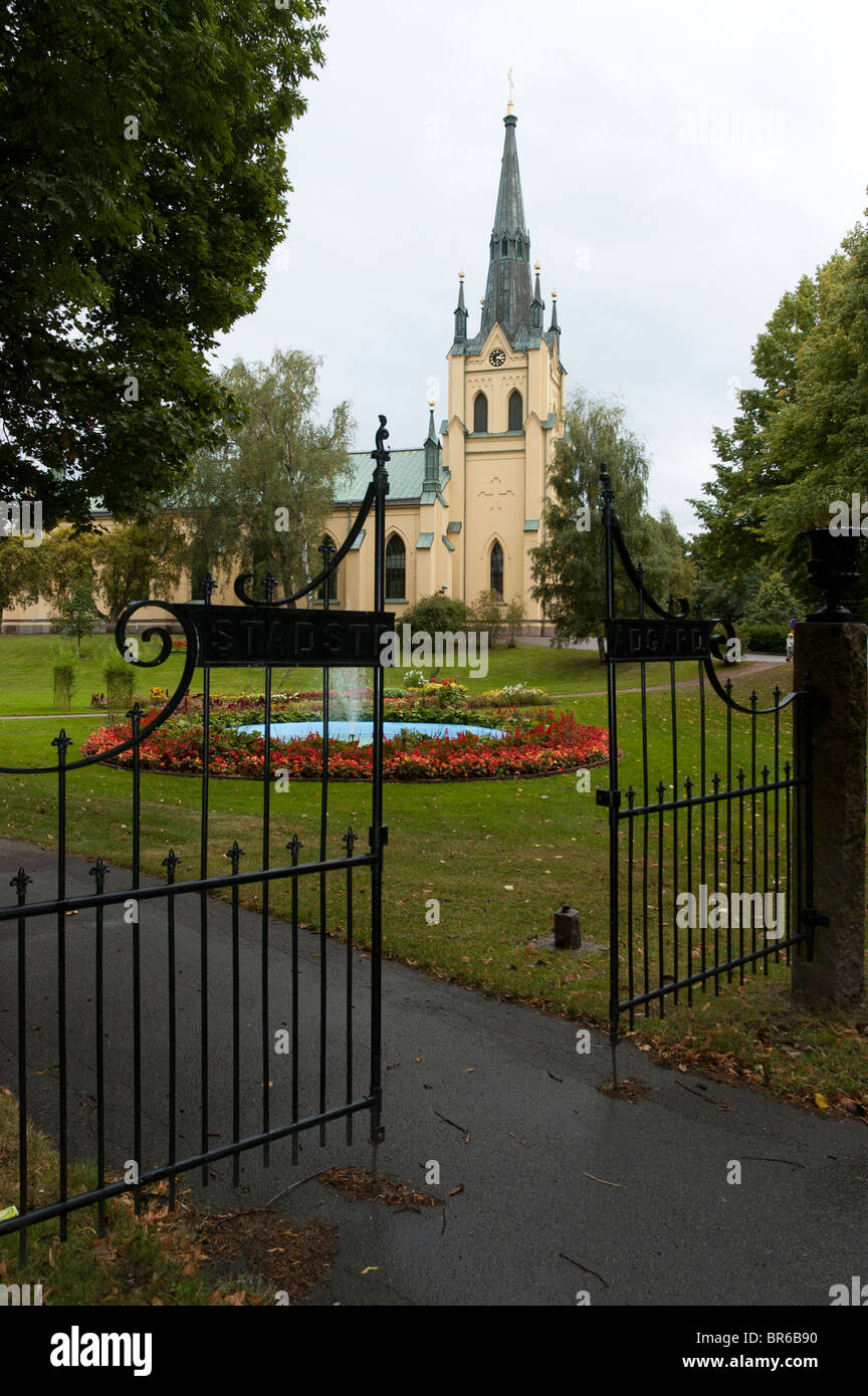 The church at Oskarshamn, Smaland, Sweden Stock Photo