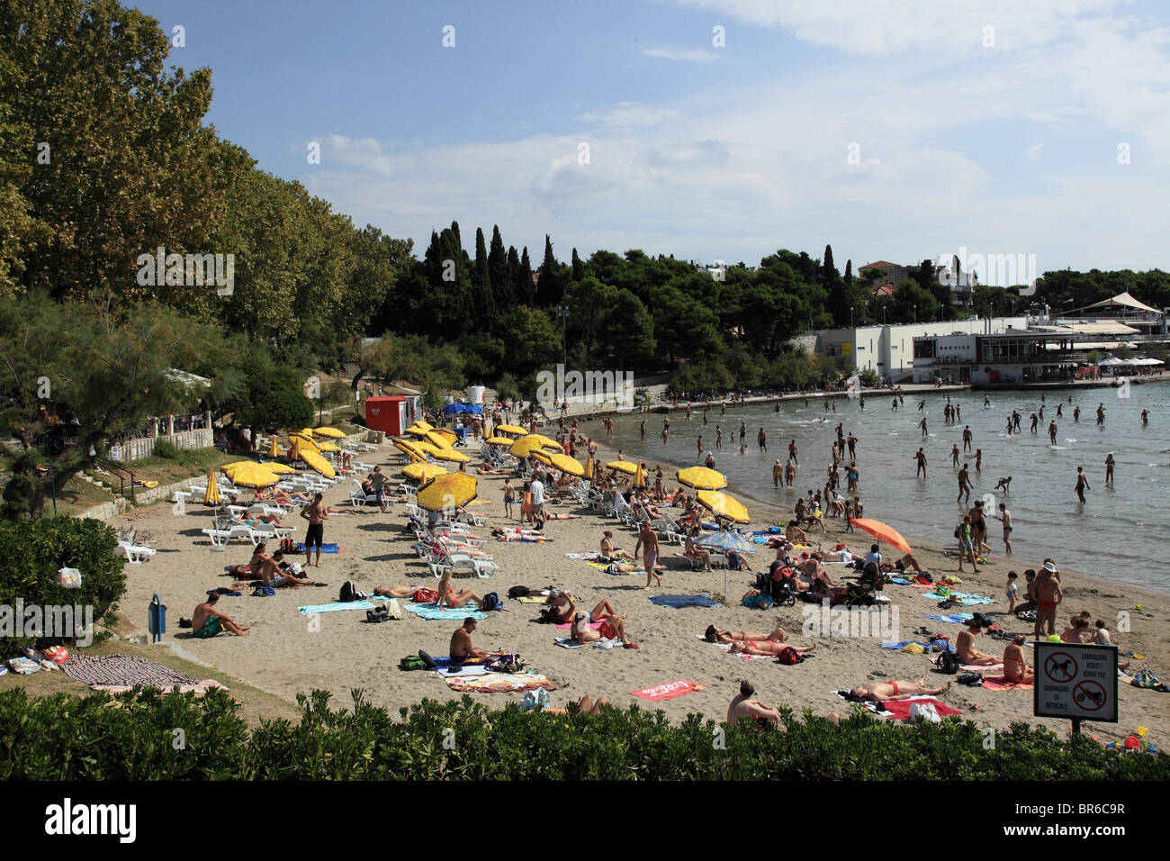 City beach in Split, Croatia. Stock Photo
