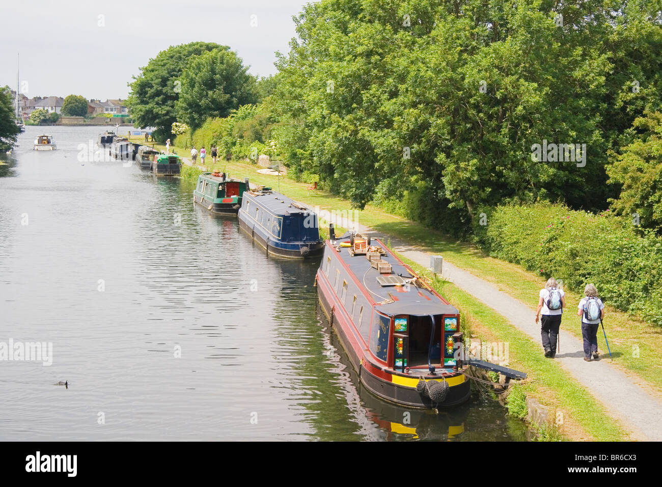 Glasson Dock, Lancaster, Lancashire, England. Narrow boats moored on ...