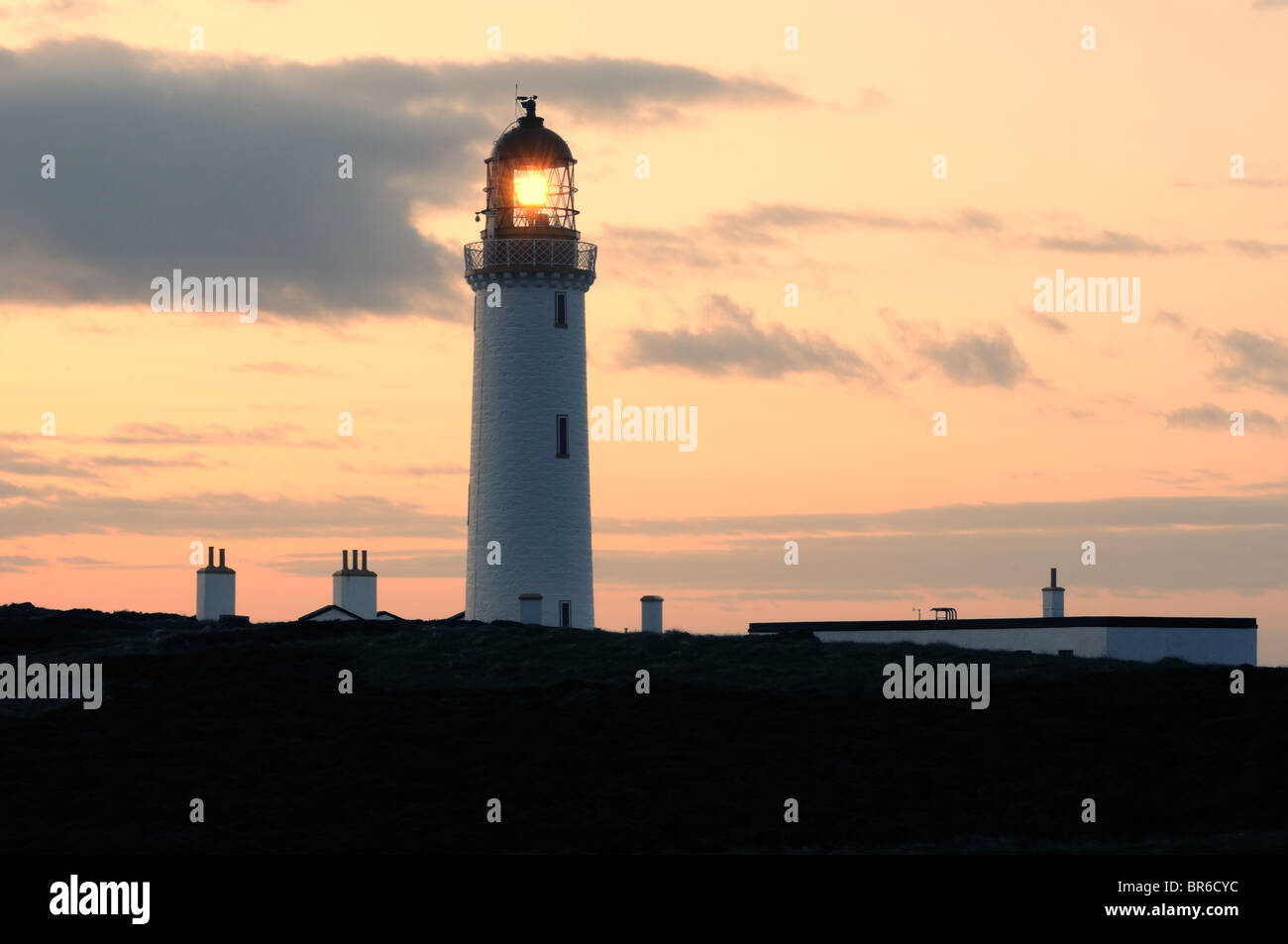 Mull of Galloway lighthouse at sunrise, Dumfries and Galloway, Scotland Stock Photo