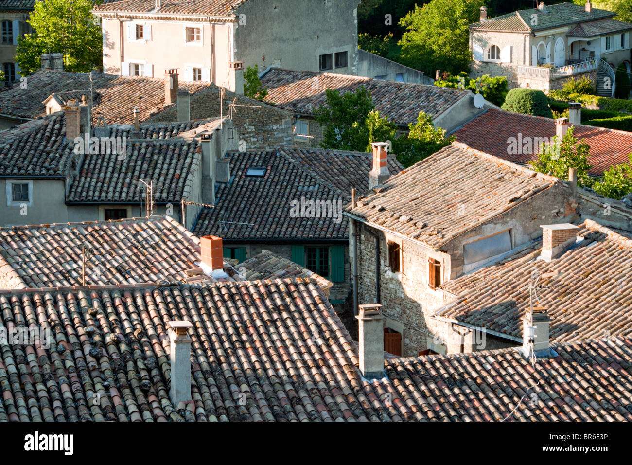 Houses in a small town in France Stock Photo