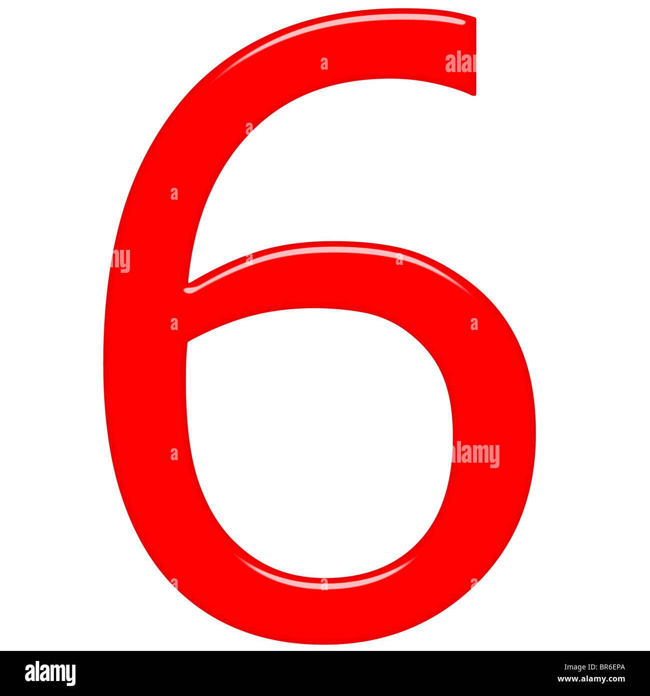 3d red number 6 Stock Photo - Alamy