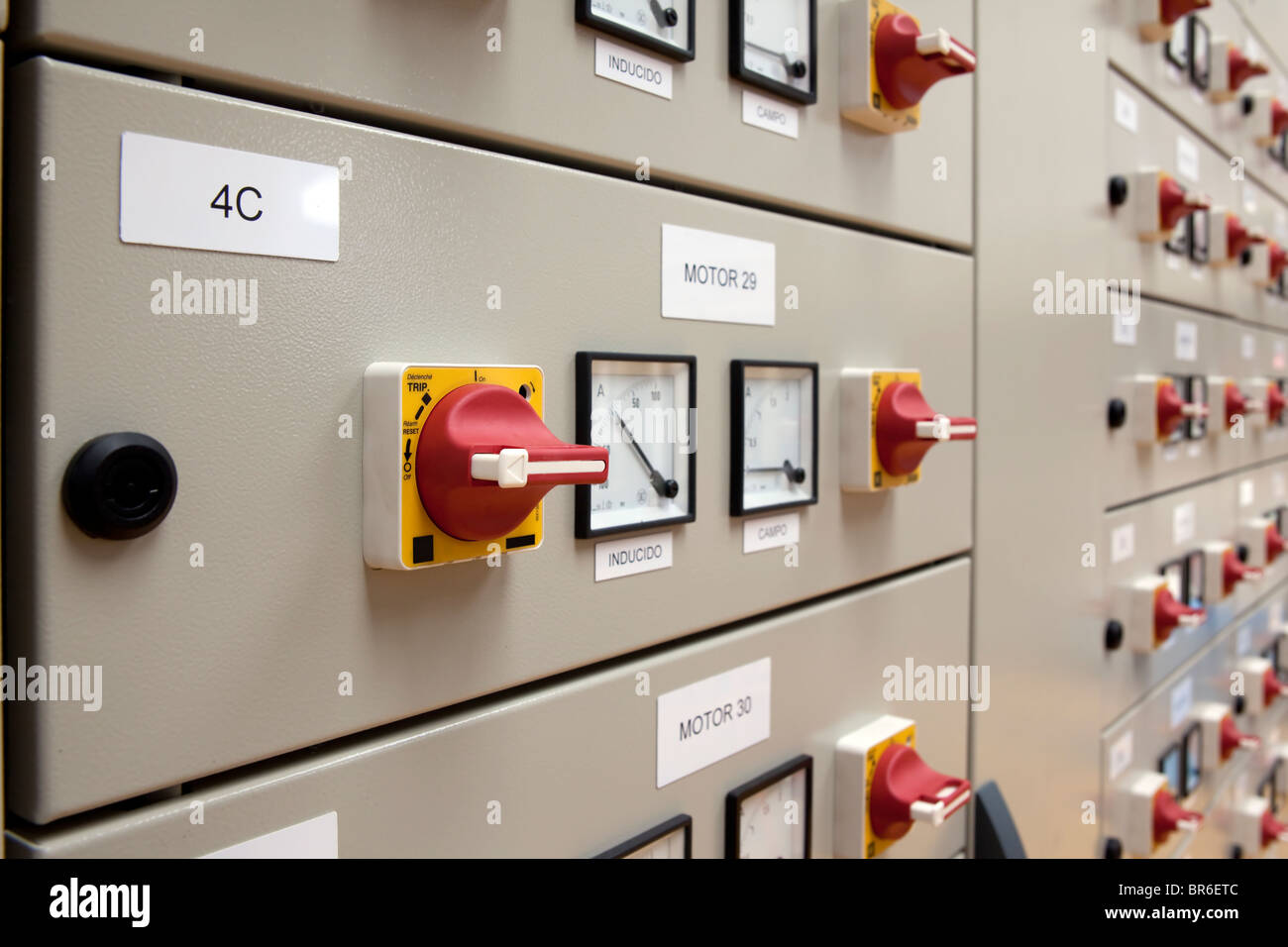 Electrical panel made from cubicles Stock Photo