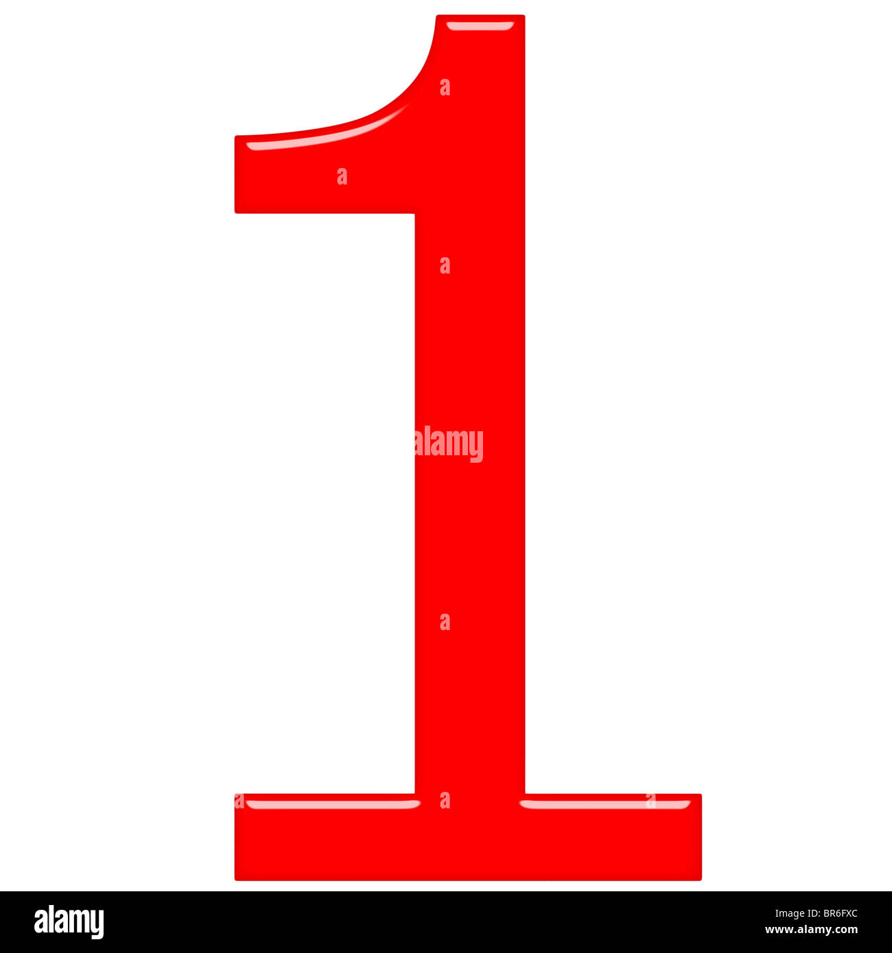 3d red number 1 Stock Photo - Alamy