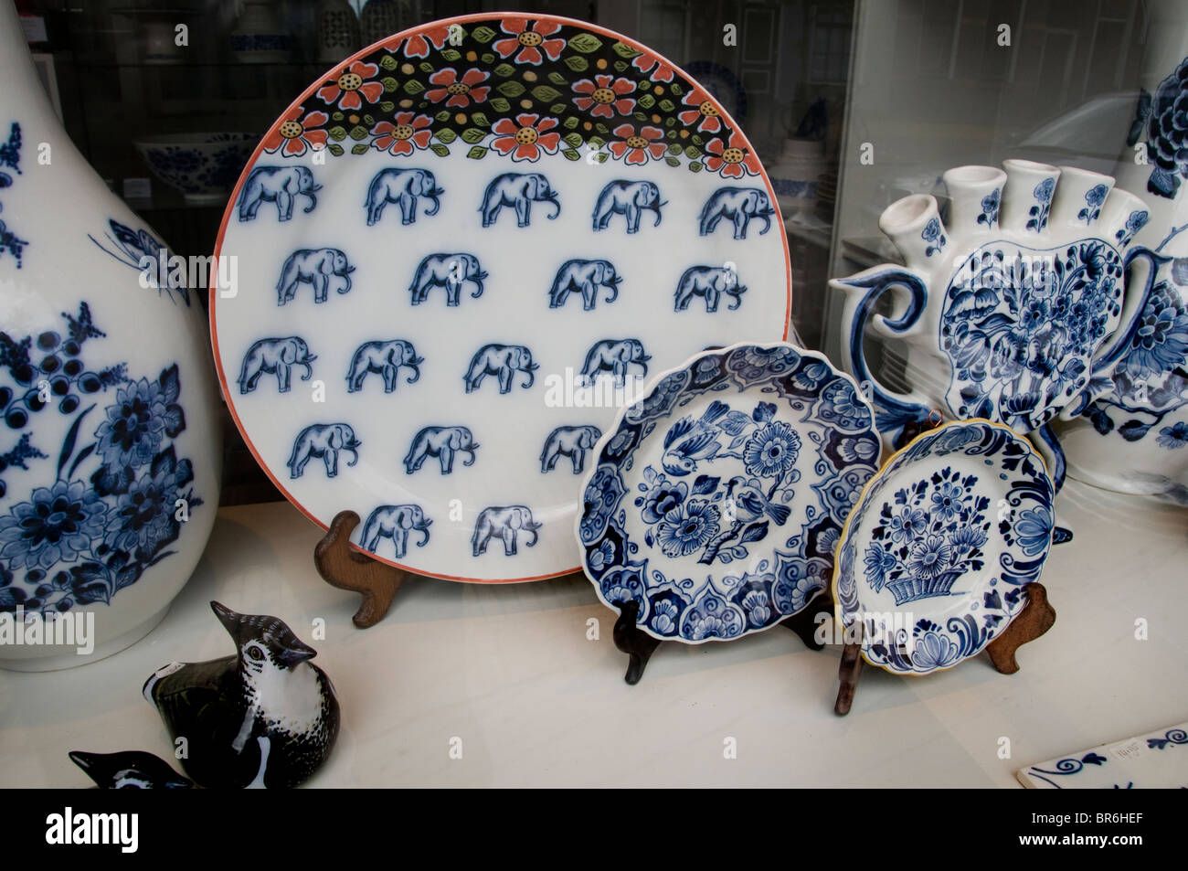 Workum Friesland Netherlands ceramic pottery earthenware plate Stock Photo