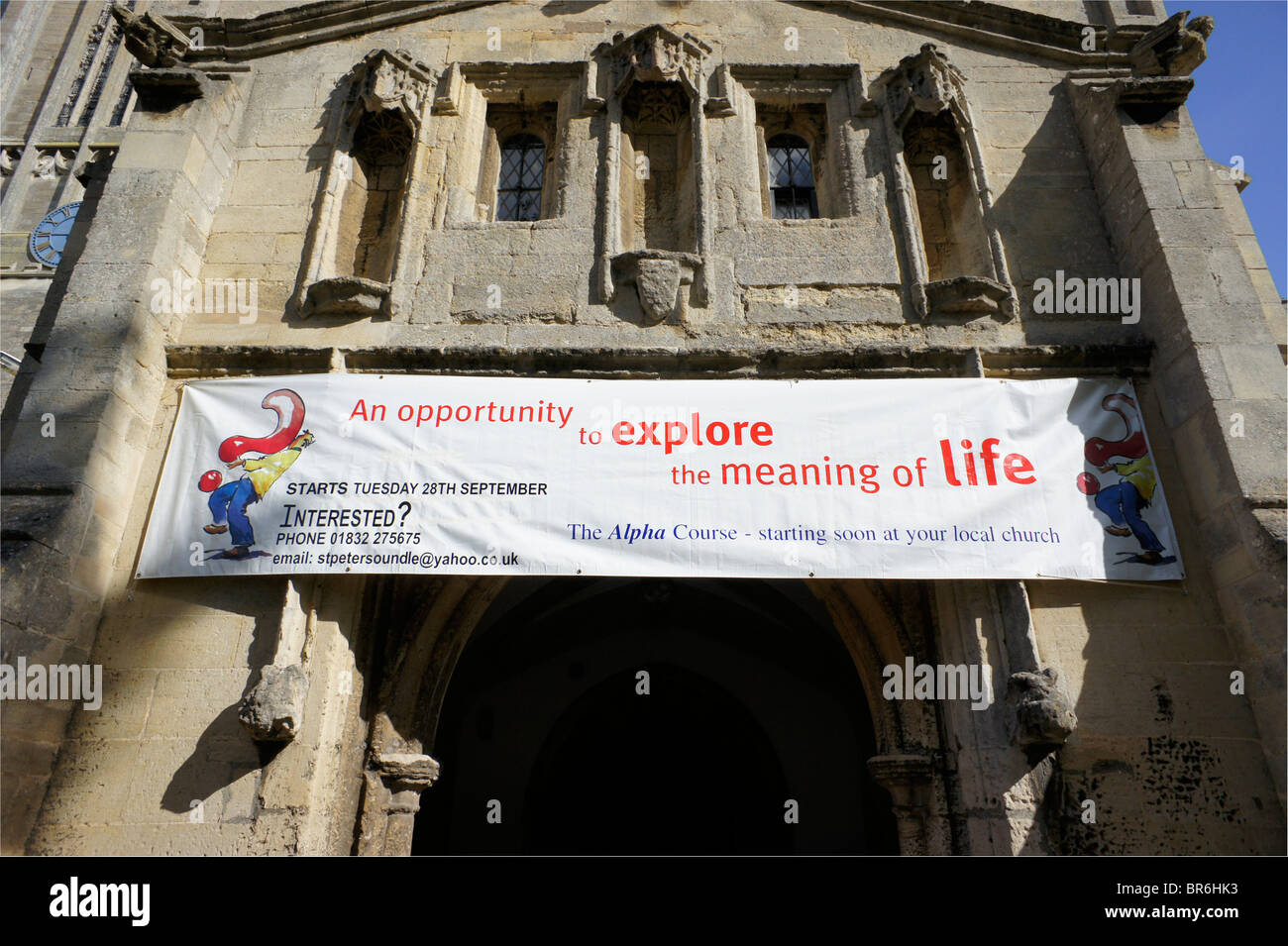 Alpha Course Banner Outside Church England Uk Stock Photo