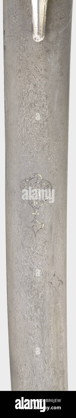 A silver mounted Ottoman shamshir, circa 1800. Fine wootz Damascus ...