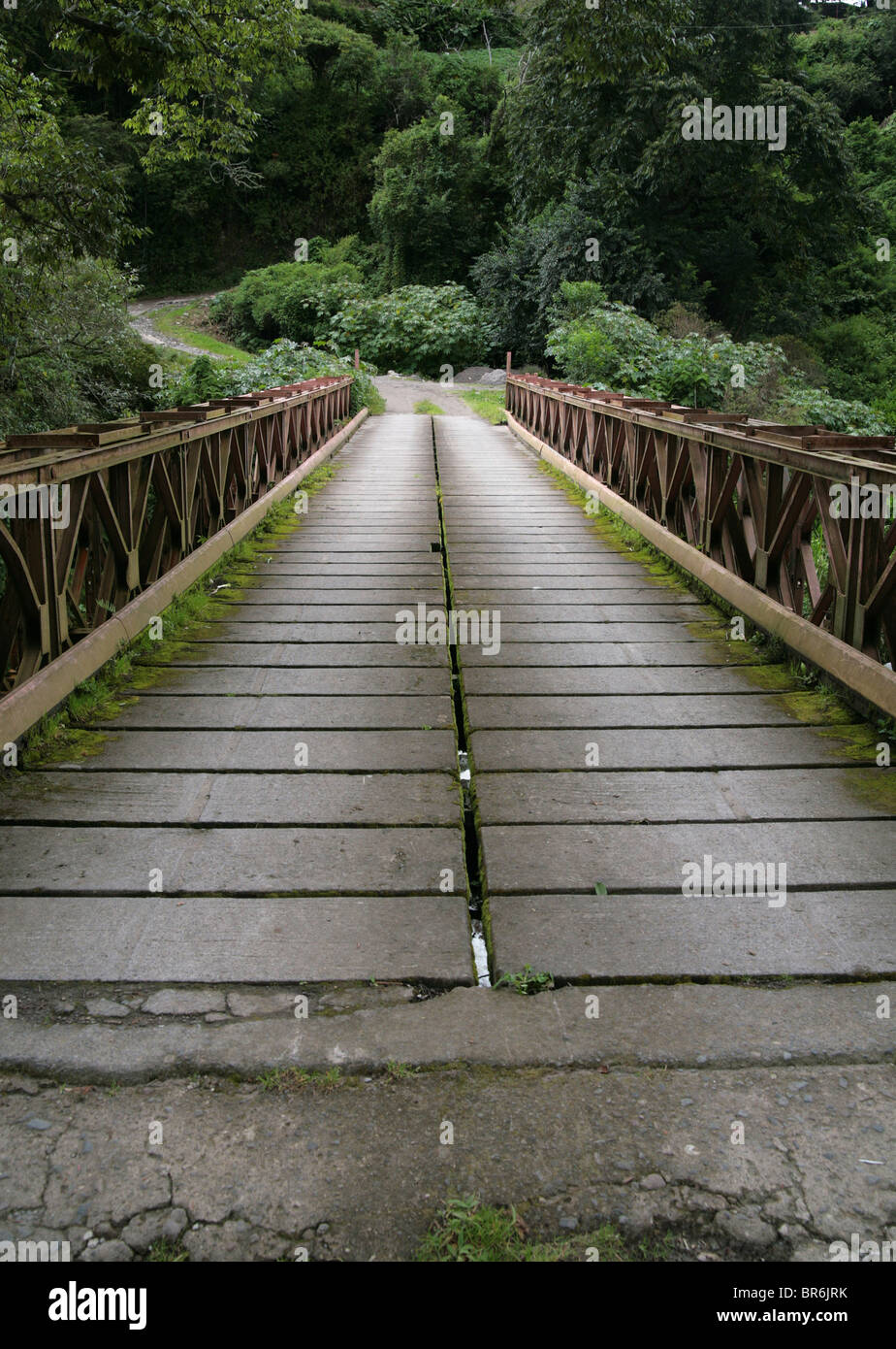 Old rural bridge in Bambito, Chiriqui, Republic of Panama. Stock Photo