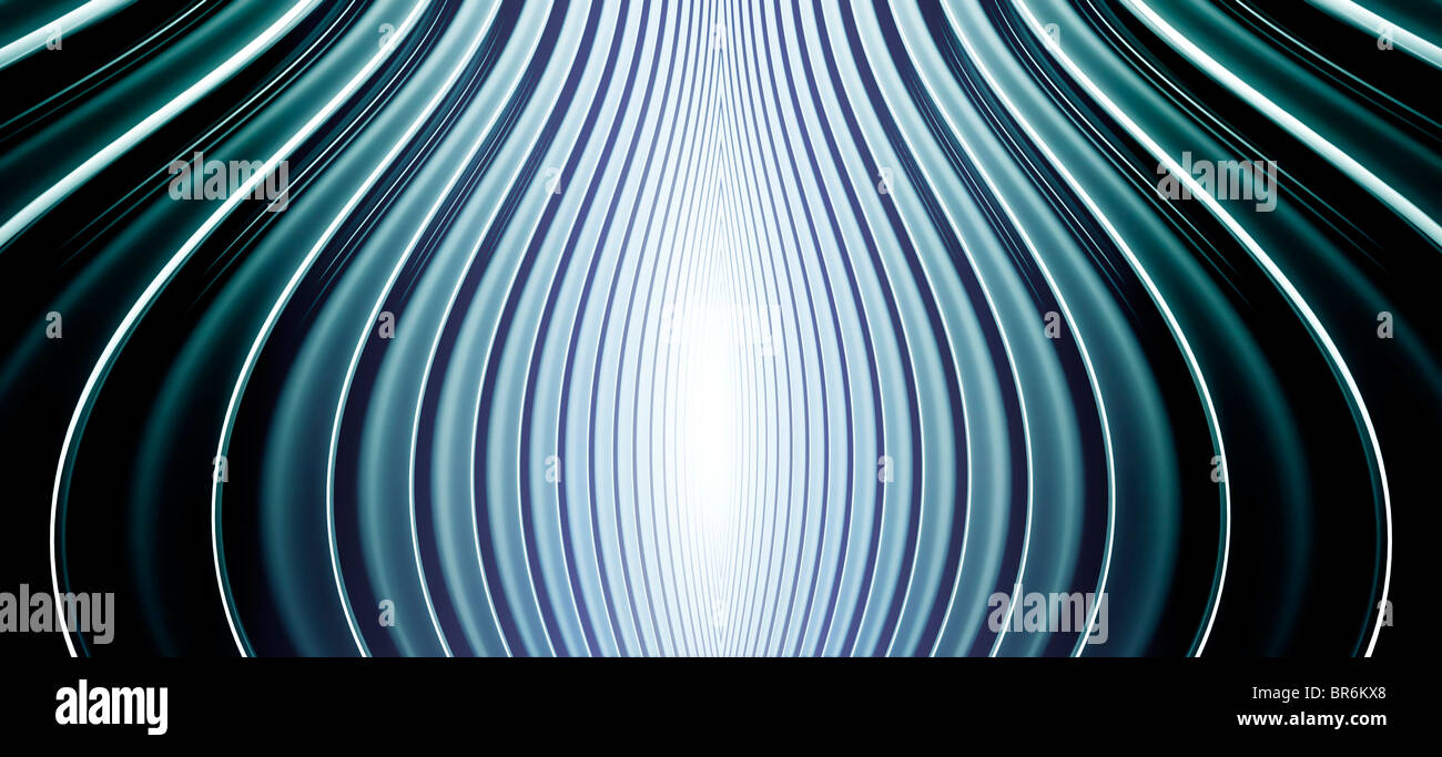 Abstract curved lines cool tones Stock Photo