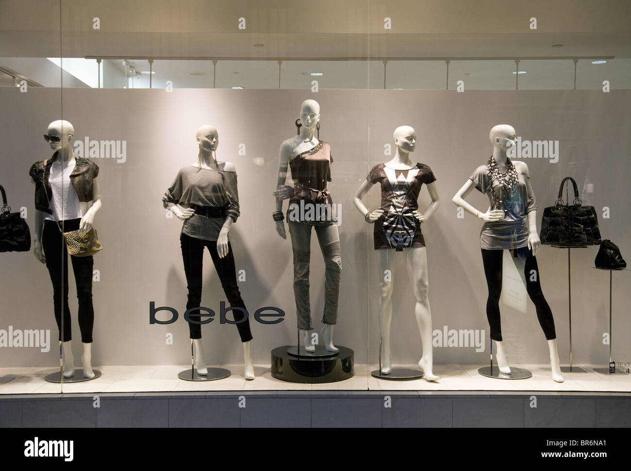 Bebe womens clothes and apparel store window, Las Vegas USA Stock Photo - Alamy