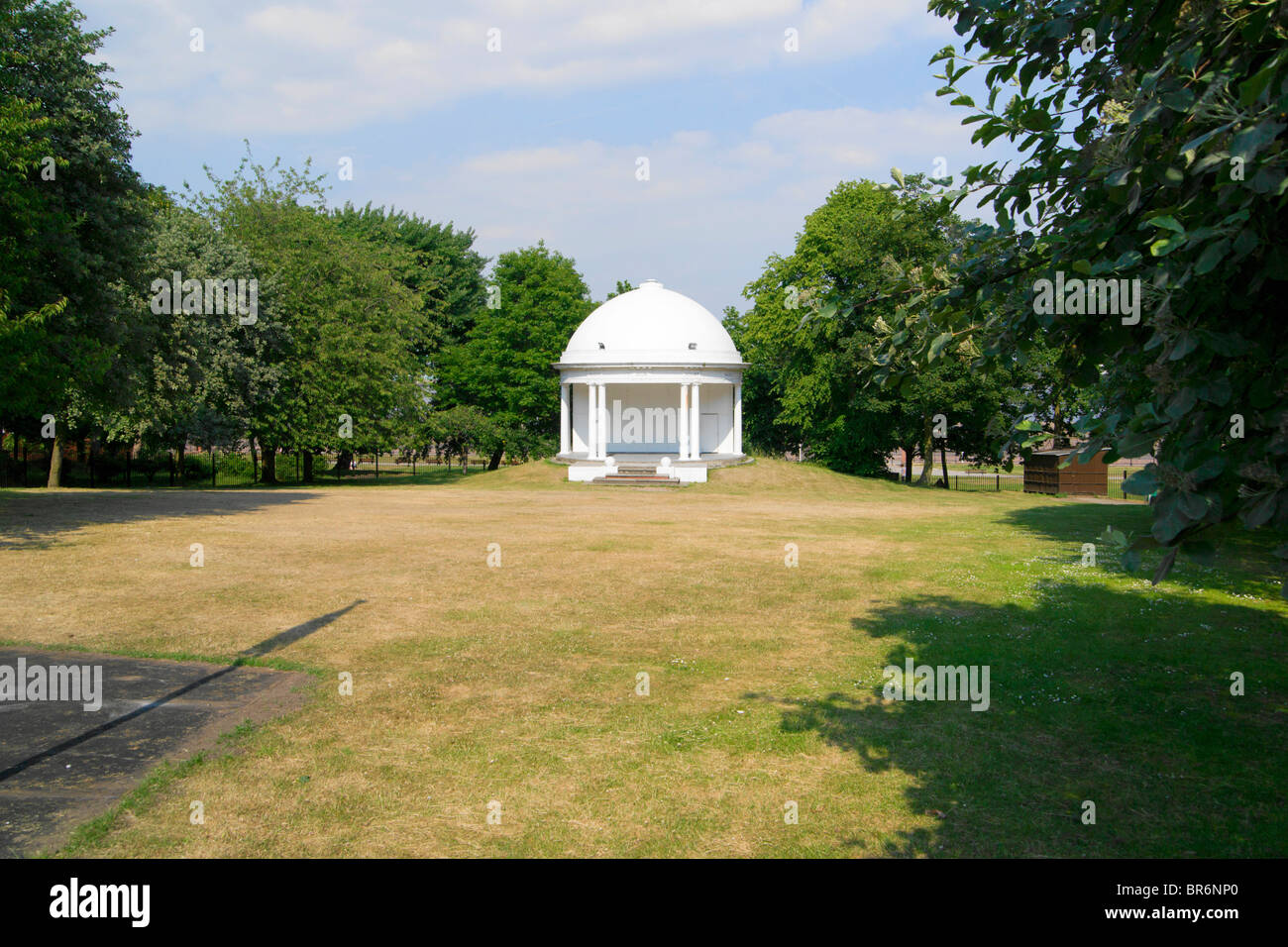 Vale Park bandstand Wallasey, Merseyside. Stock Photo