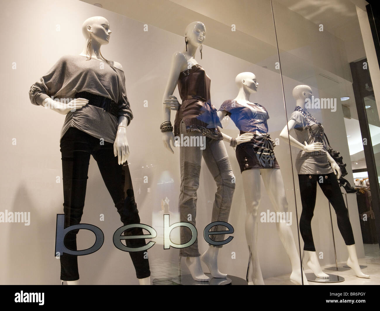 Bebe womens clothes and apparel store window, Las Vegas USA Stock Photo