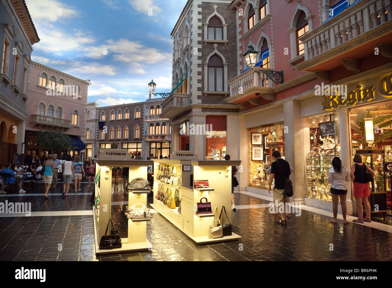 Shops in the Venetian Hotel, Las Vegas, USA Stock Photo