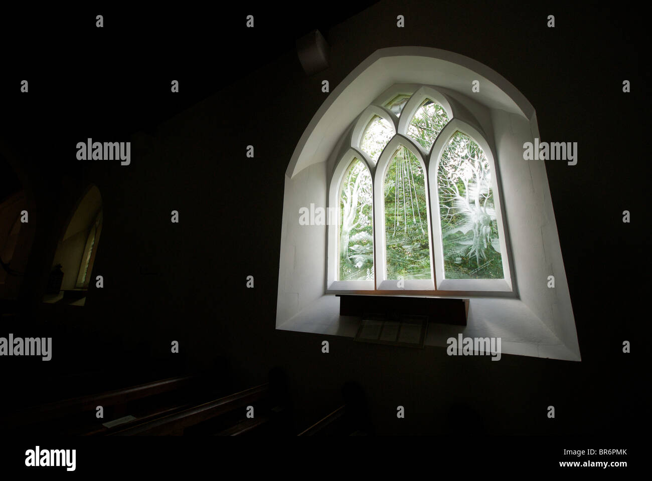Eastbury Parish Church Berkshire UK Interior Millennium Window Stock Photo