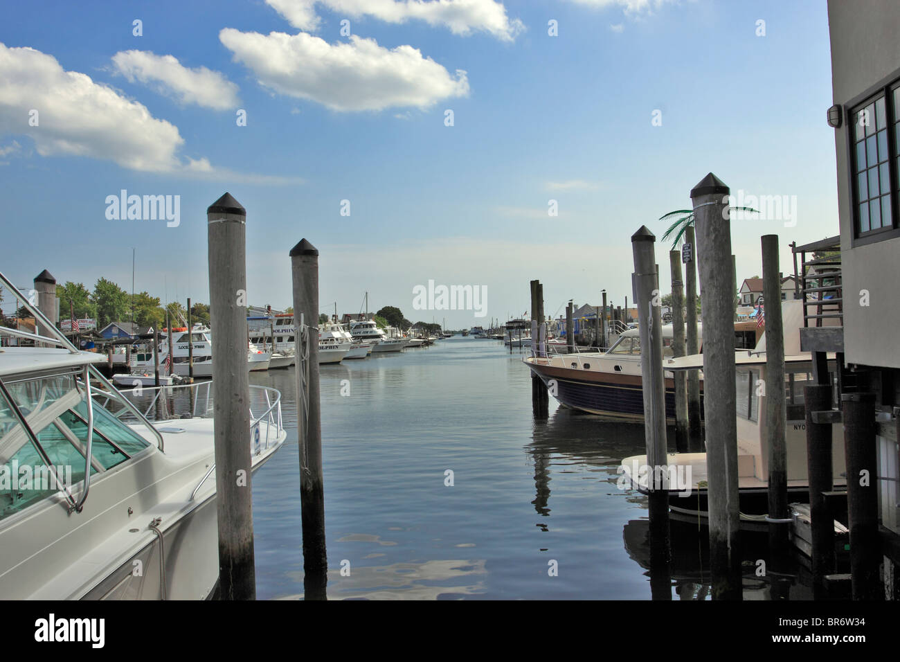 The Woodcleft Canal on the Nautical MIle Freeport Long Island NY Stock Photo
