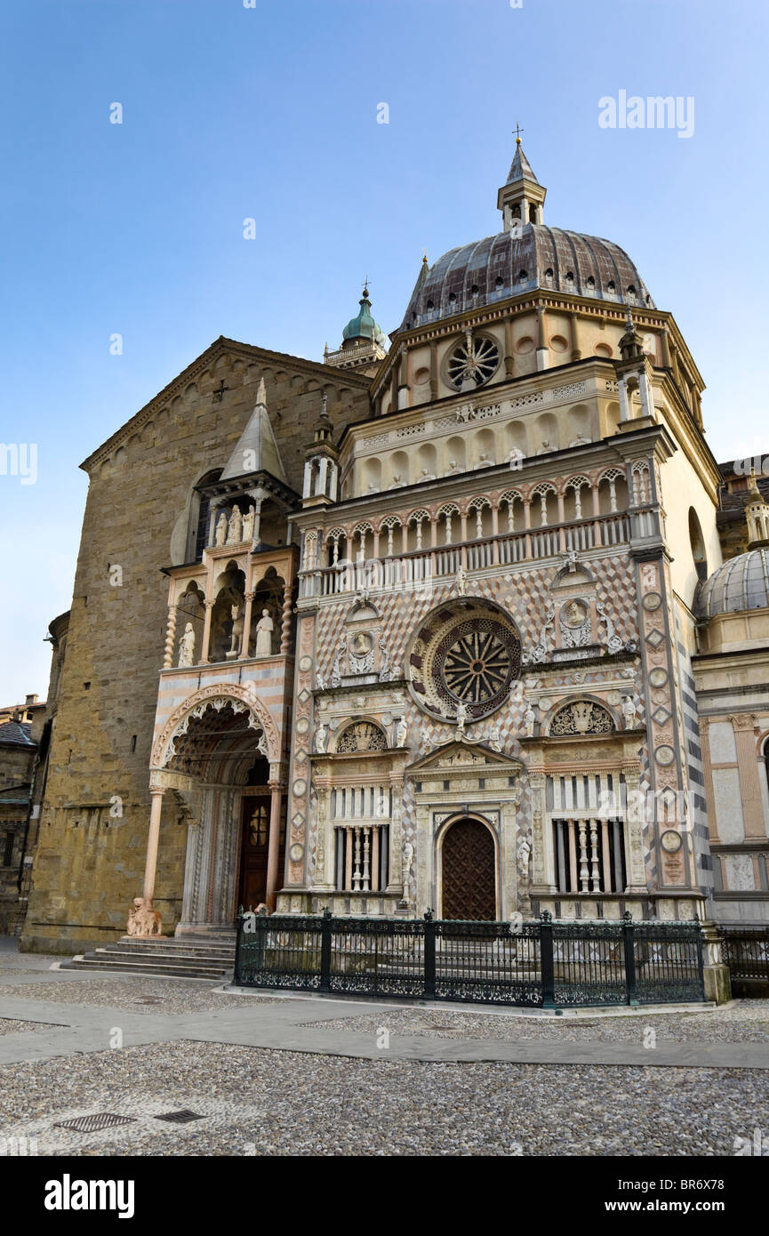 Front of The Basilica of Santa Maria Maggiore seen from Piazza Duomo Stock Photo