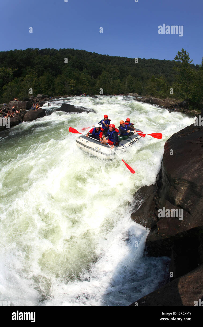 Whitewater rafters on the Upper Gauley River near Summersville WV. Stock Photo