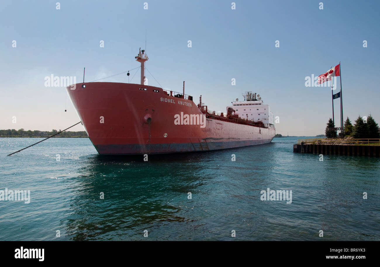 Ship on the Great Lakes USA Stock Photo