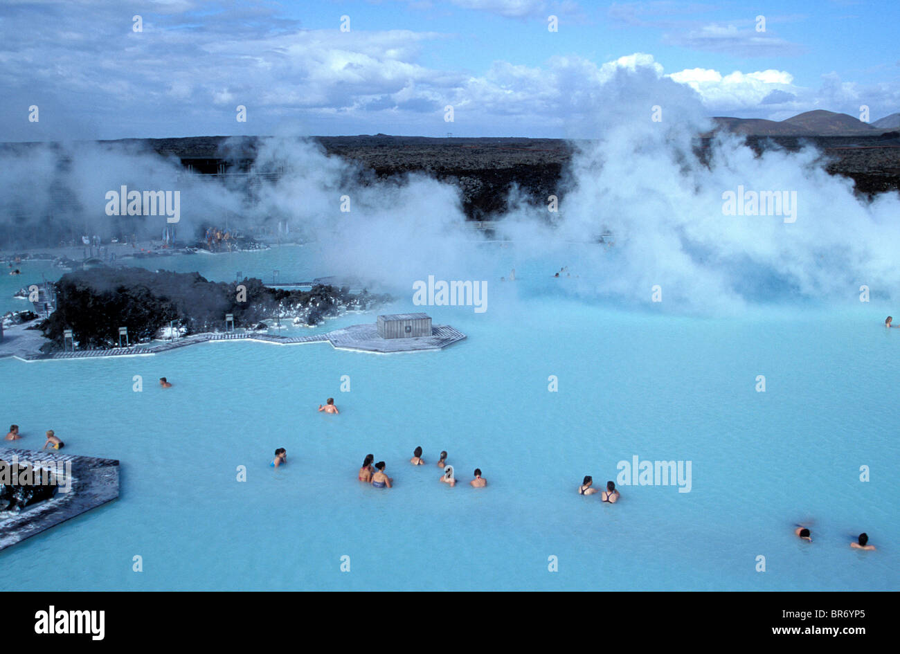 Tourists bathing in blue lagoon hi-res stock photography and images - Alamy