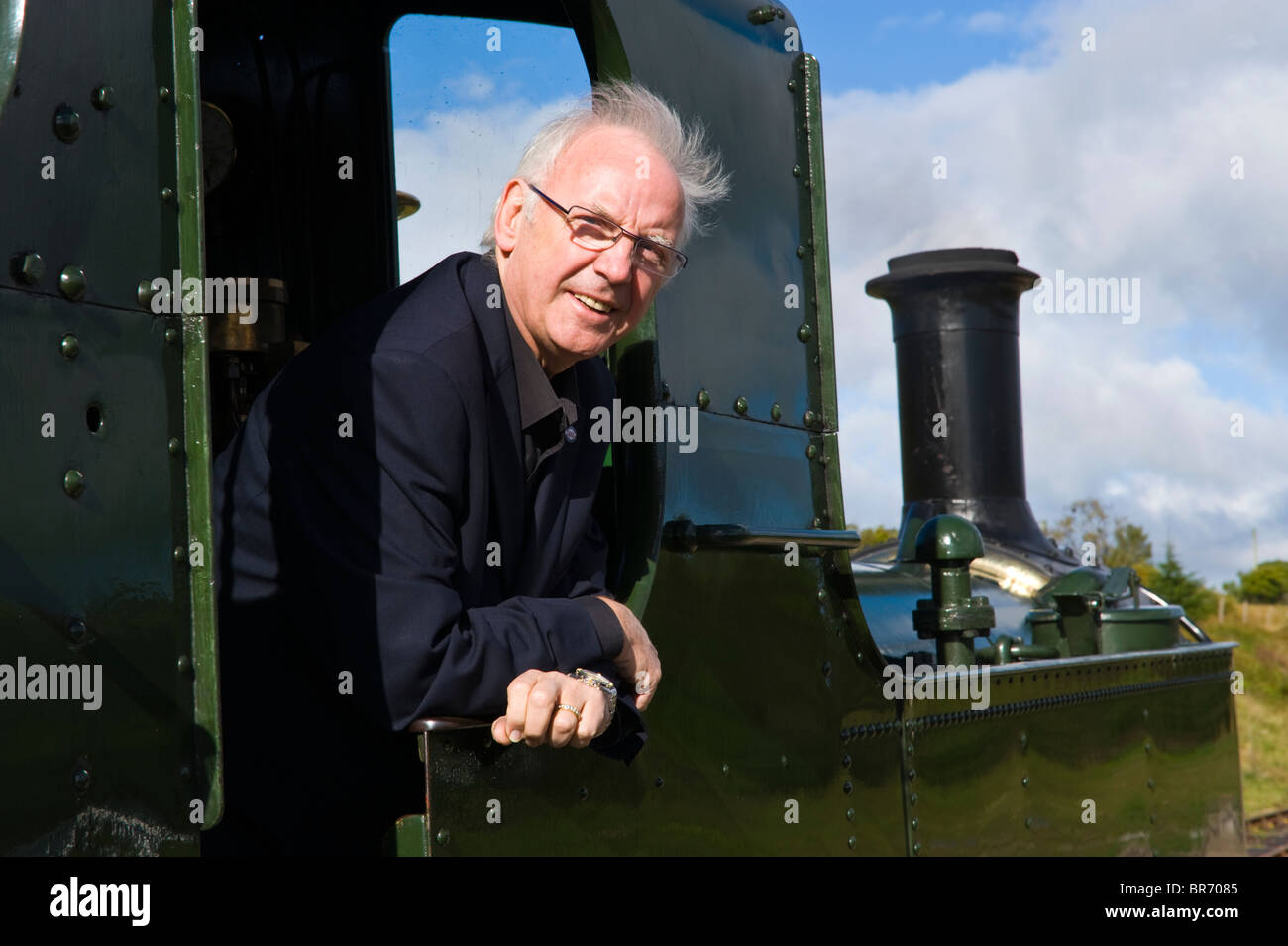 Pete Waterman railway enthusiast and record producer pictured opening Blaenavon High Level station Stock Photo