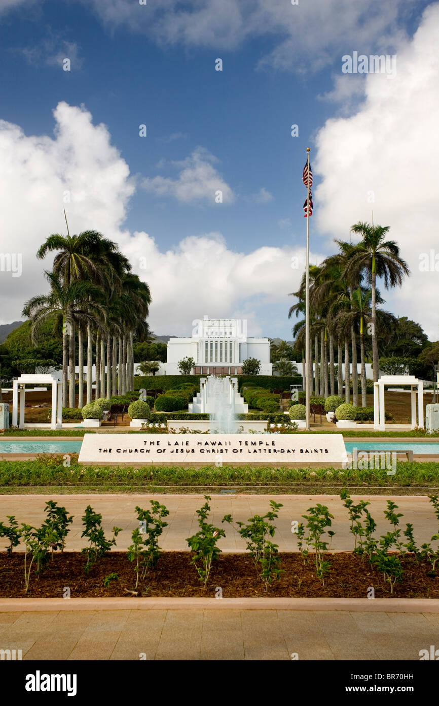 The Laie Hawaii Temple Stock Photo Alamy