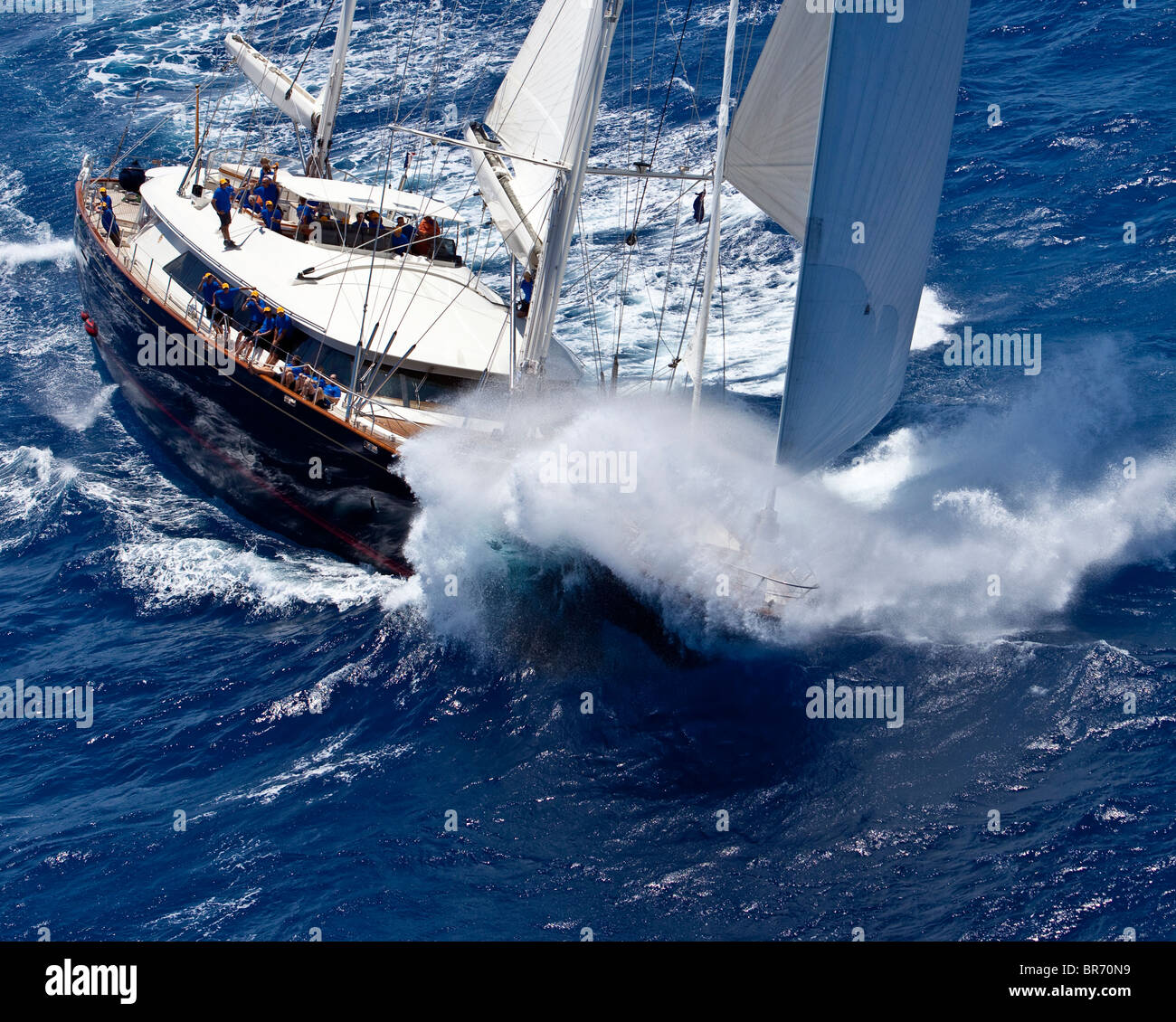 Saint Barths Bucket Super Yacht Regatta, Caribbean, March 2009. Stock Photo