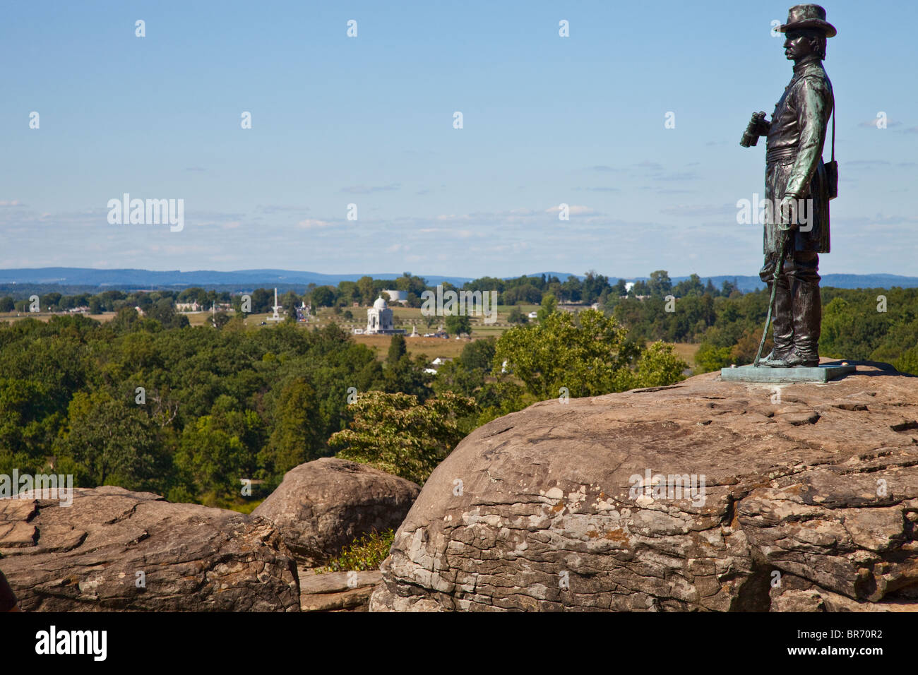 Statue of Gouverneur Warren on Little Round Top, Civil War Battlefield