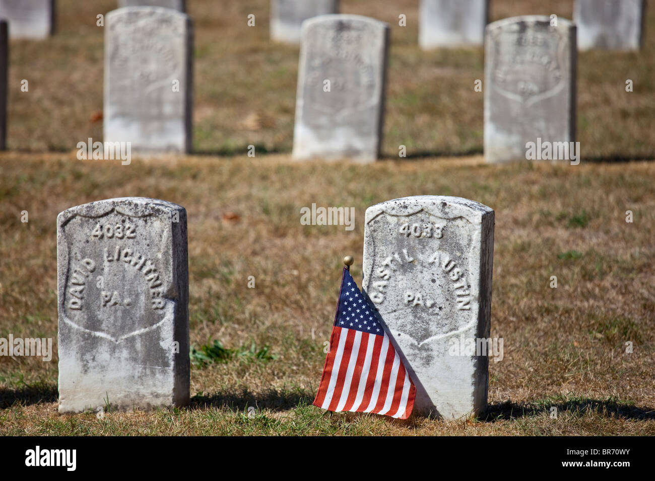 Antietam National Cemetery, Antietam Civil War Battlefield, Virginia USA Stock Photo