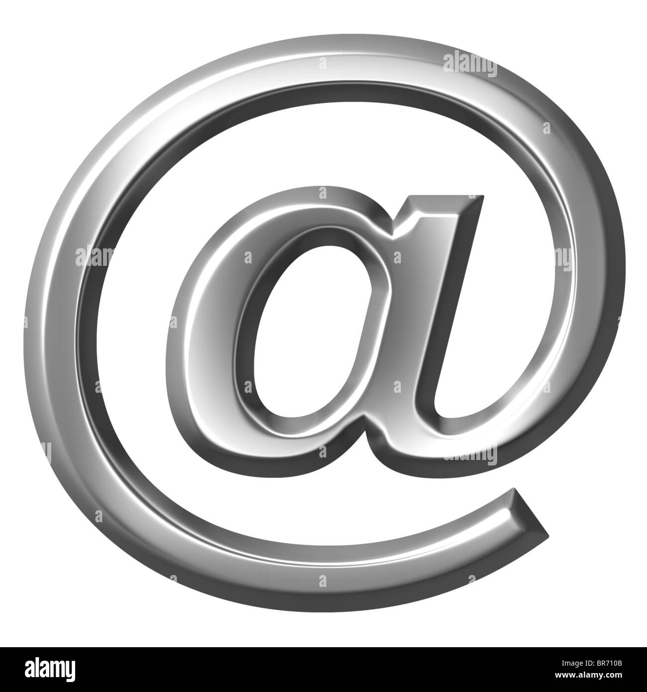 3d silver email symbol Stock Photo