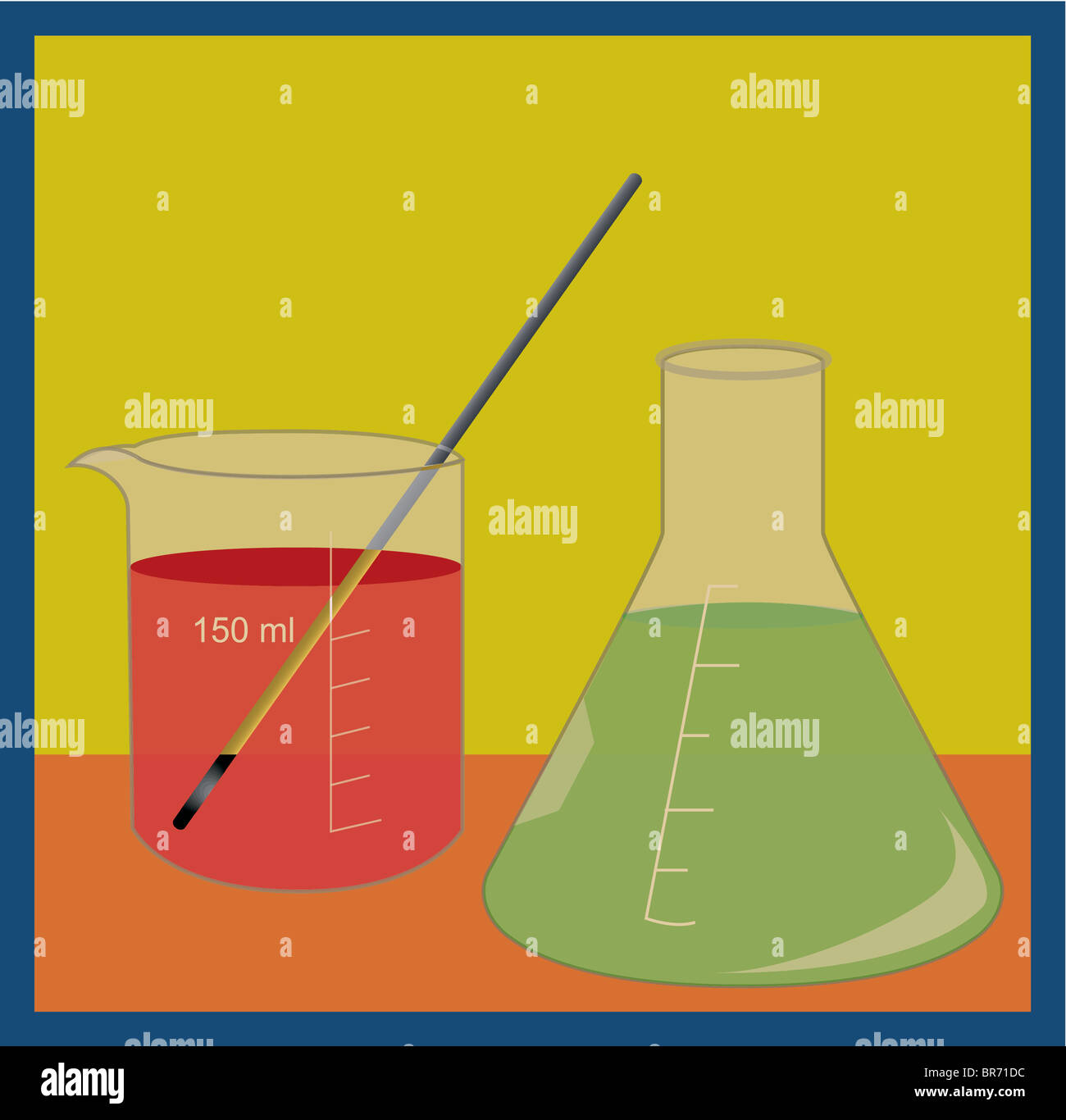 A pictures of two beakers Stock Photo Alamy