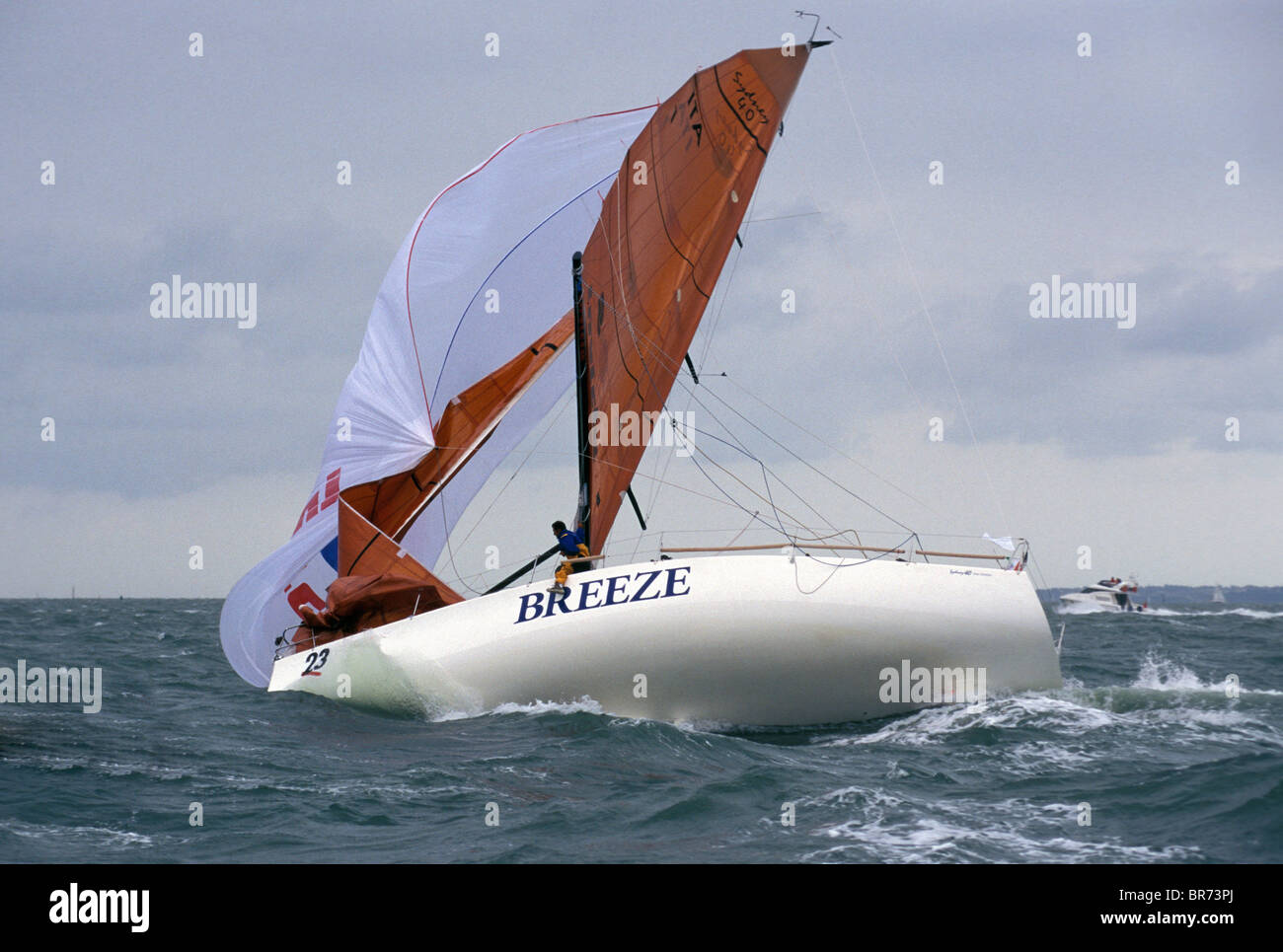 Sydney 40 "Breeze 2" broaches in a strong breeze at the ...