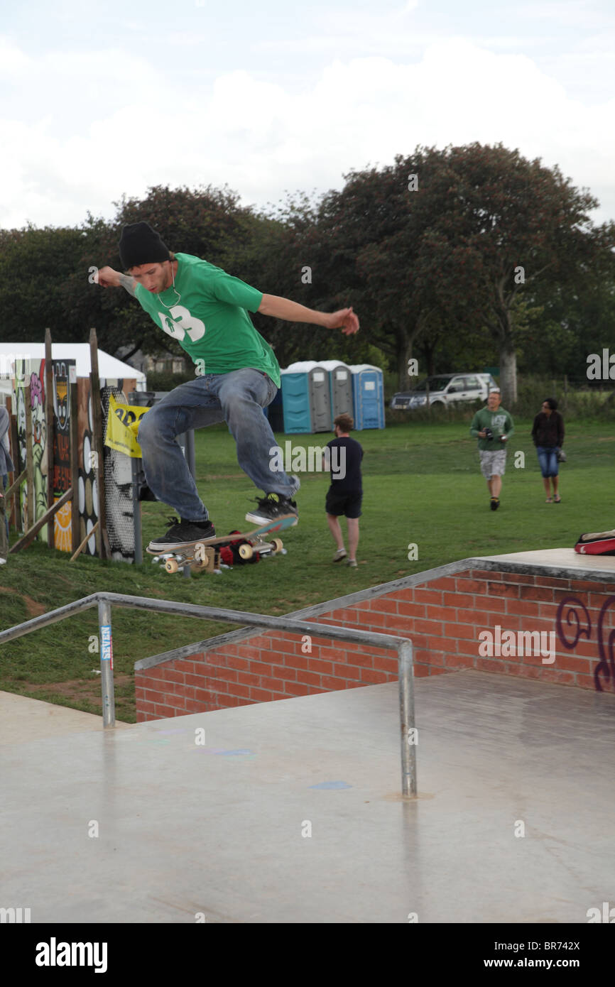 Sept 2010 Action at Cheddar Skate Jam Stock Photo Alamy