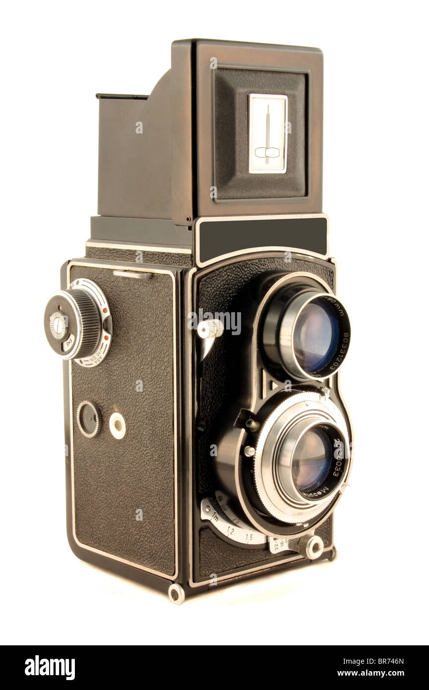Old camera Isolated on pure white Stock Photo