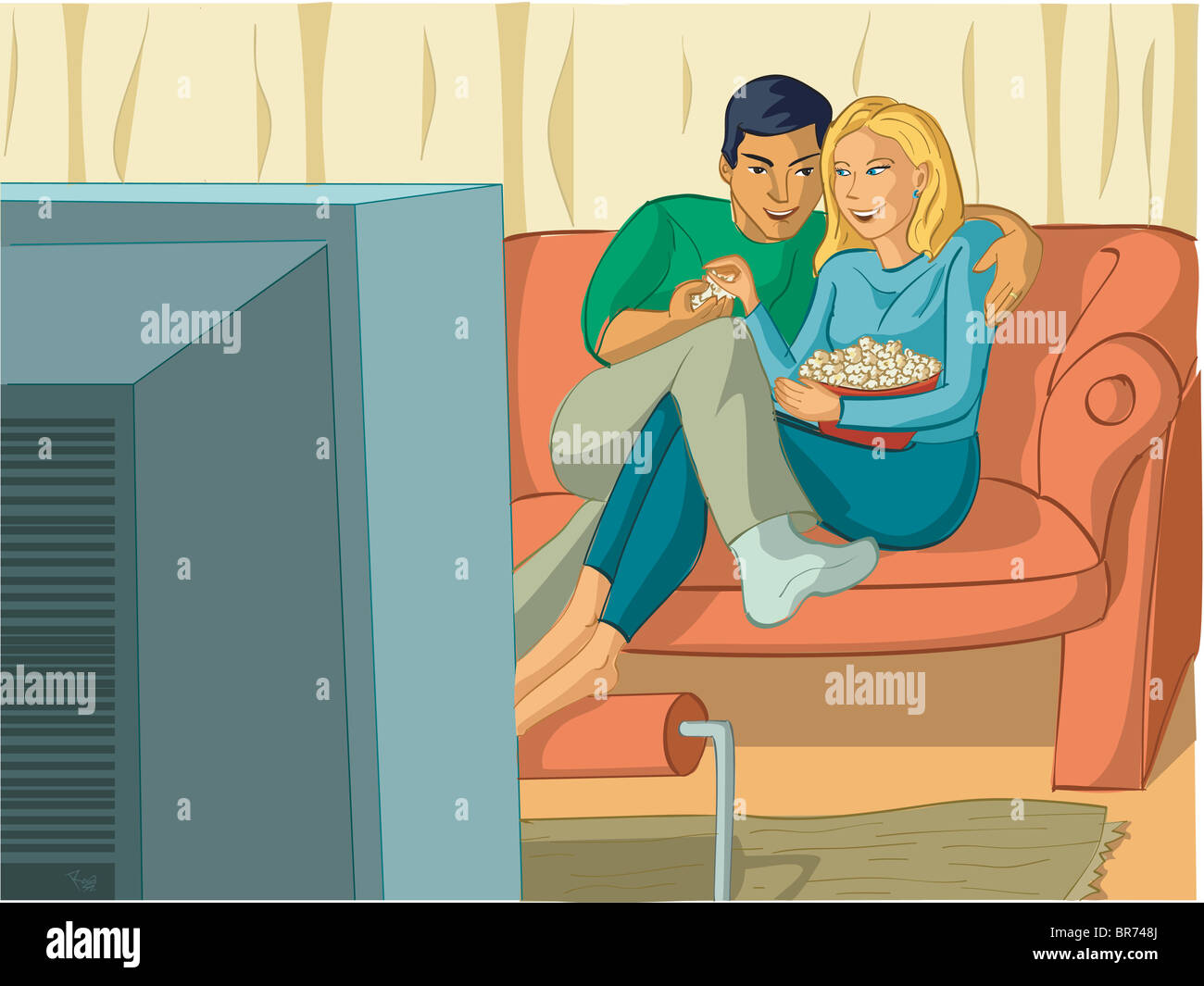couple watching a movie Stock Photo - Alamy