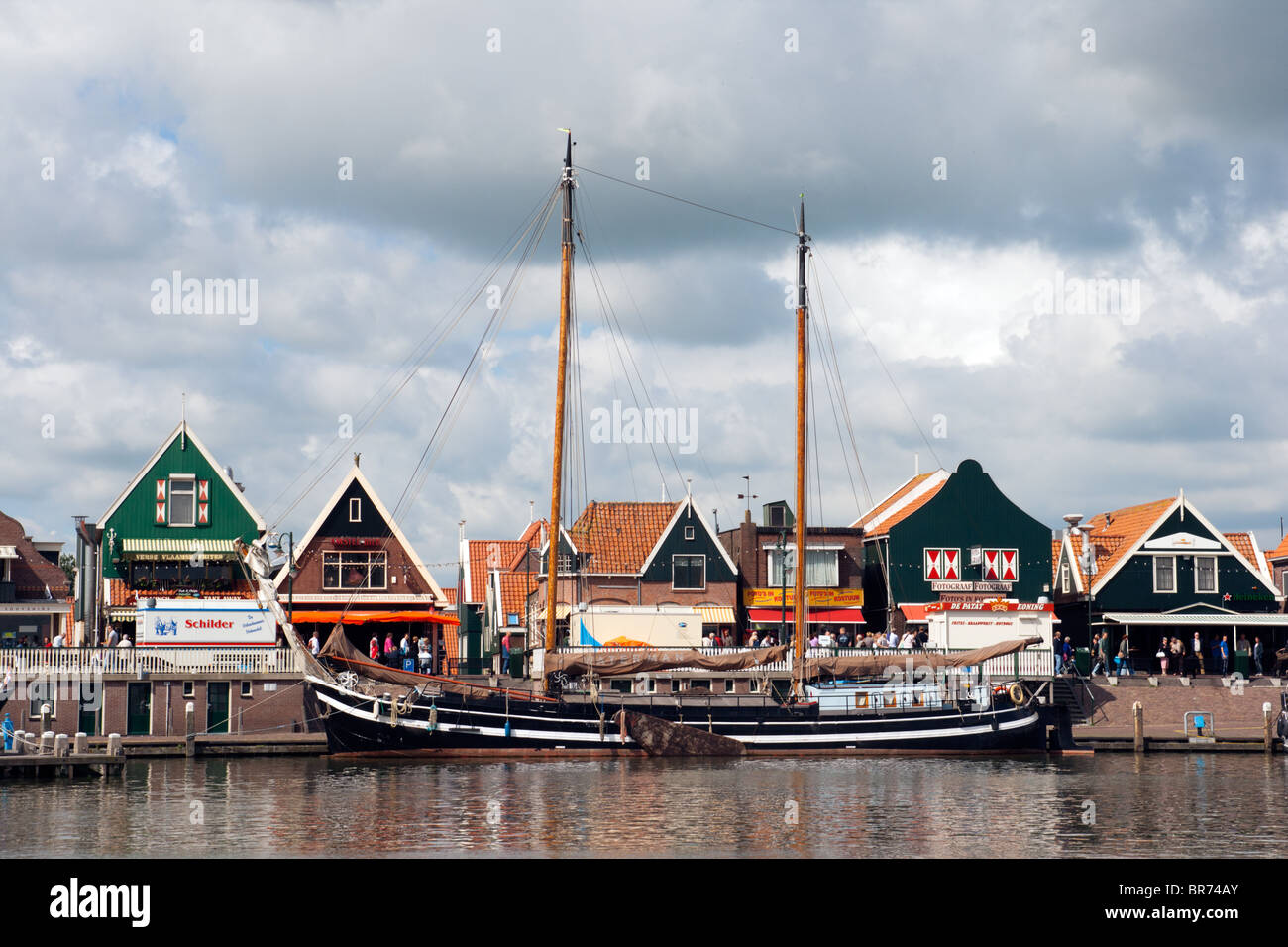 Harbor of Volendam. Holland Stock Photo