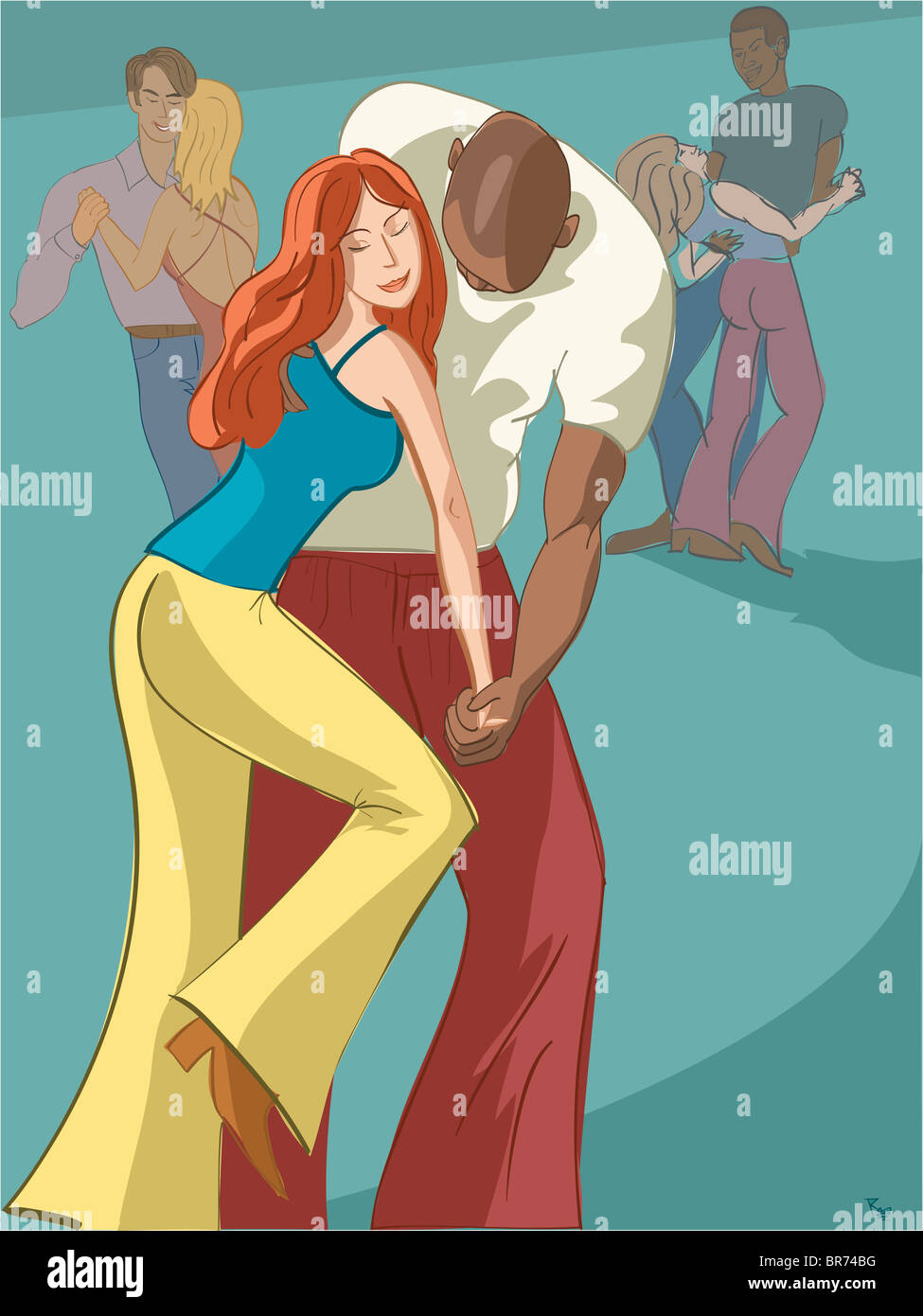 Couples salsa dancing to the rhythm of the music Stock Photo Alamy