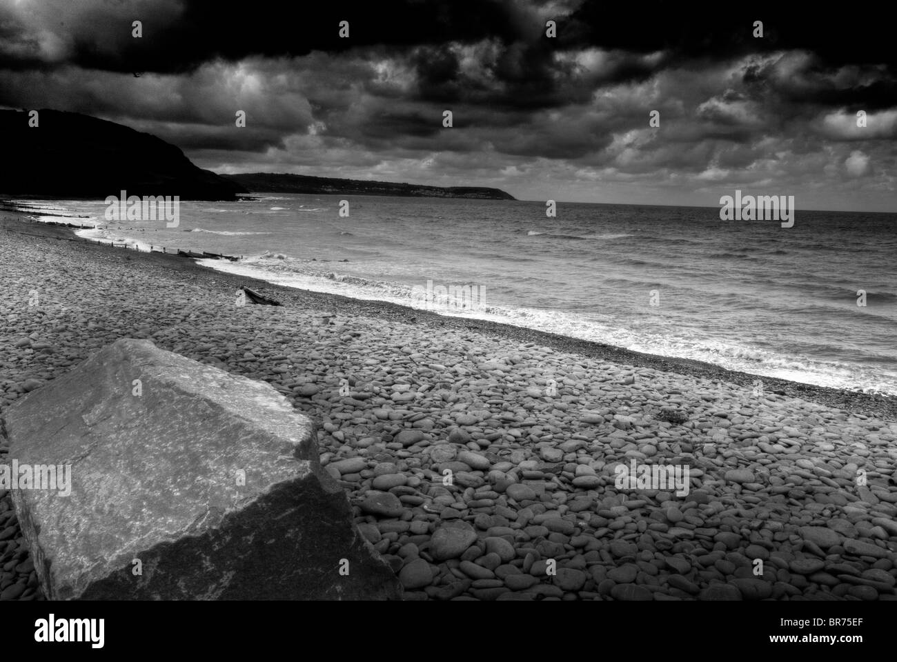 The South Beach Aberaeron White And Black Photo Stock Photo - Alamy