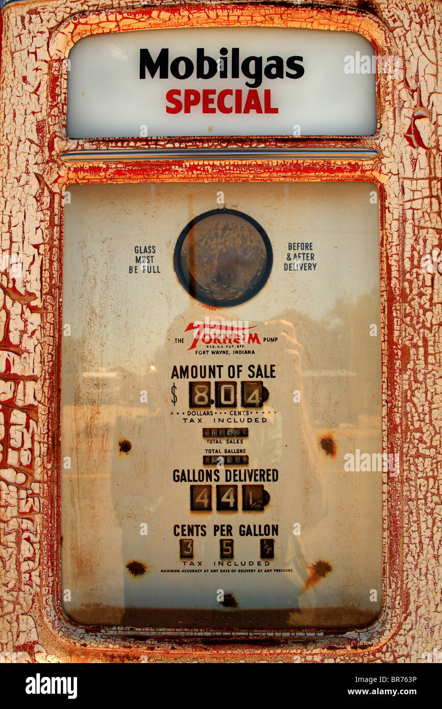Old Mobil Gas pump Stock Photo
