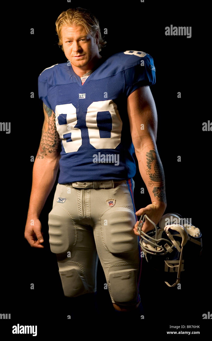 Jeremy Shockey New York Giants Unsigned Red Jersey Running Photograph