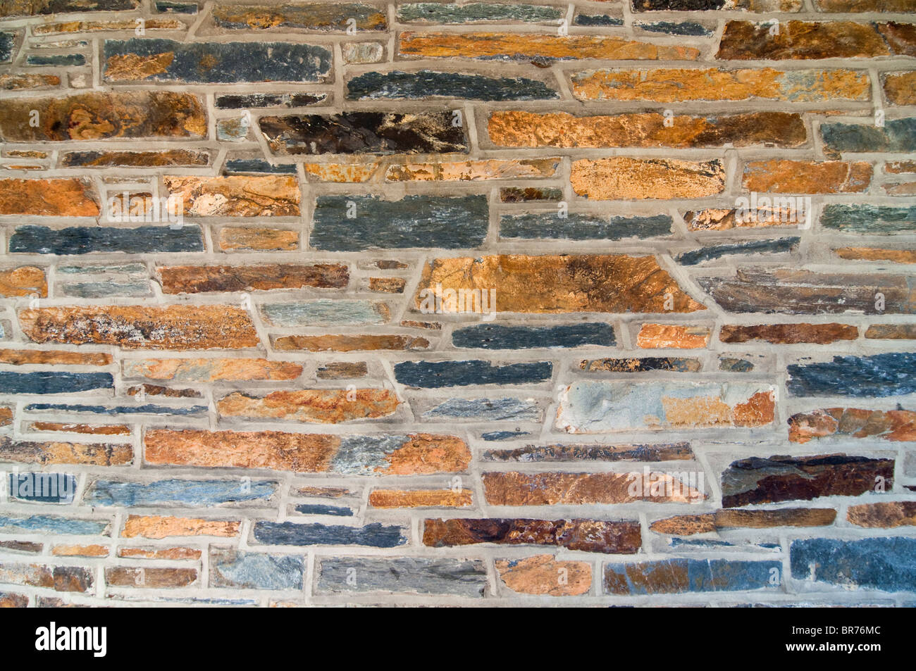 Close up of the stone that Duke University was built with, from a local quarry in Hillsborough, North Carolina Stock Photo