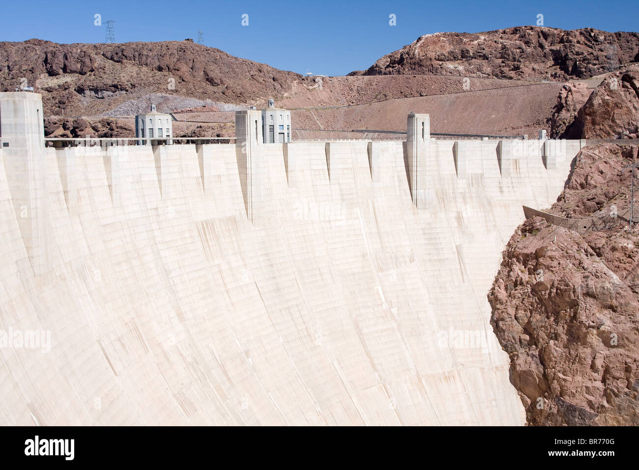 South side view of the hoover dam in Nevada/ Arizona, USA Stock Photo