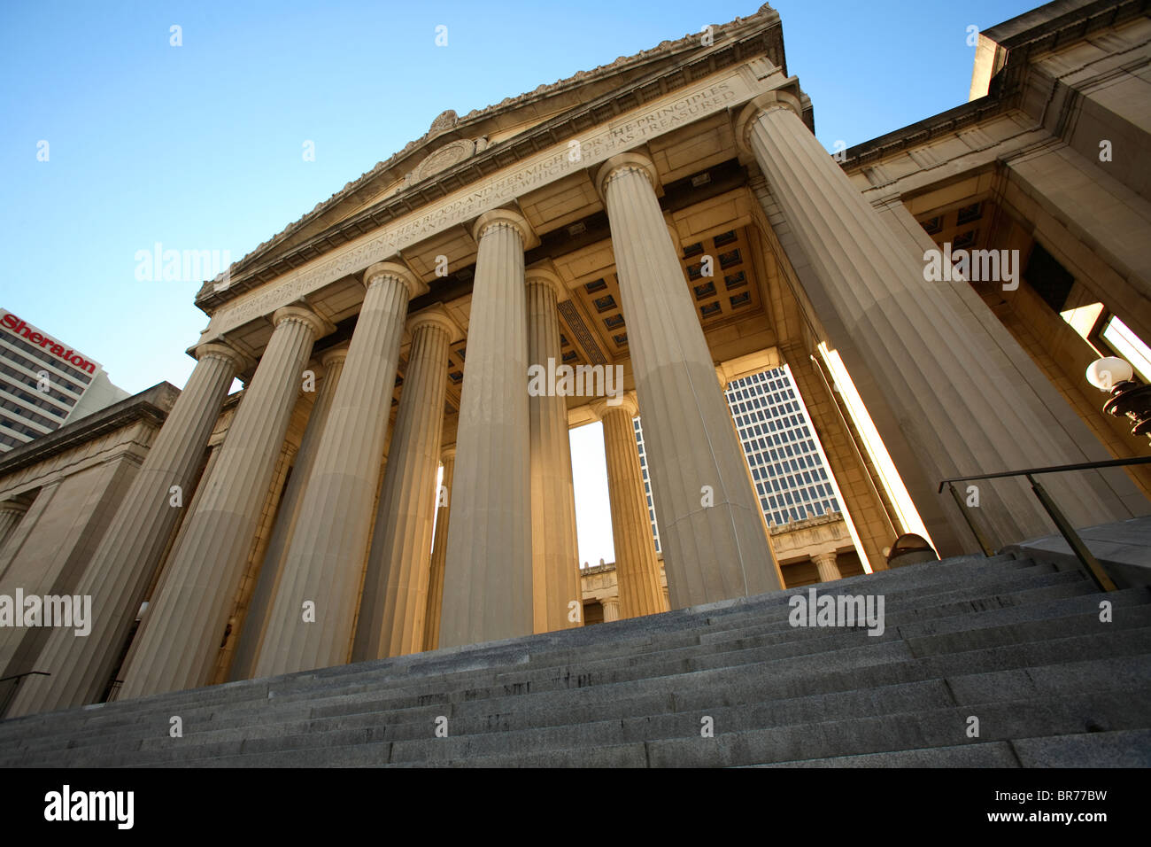 Classical architecture on Legislative Plaza next to the state capitol in Nashville TN Stock Photo