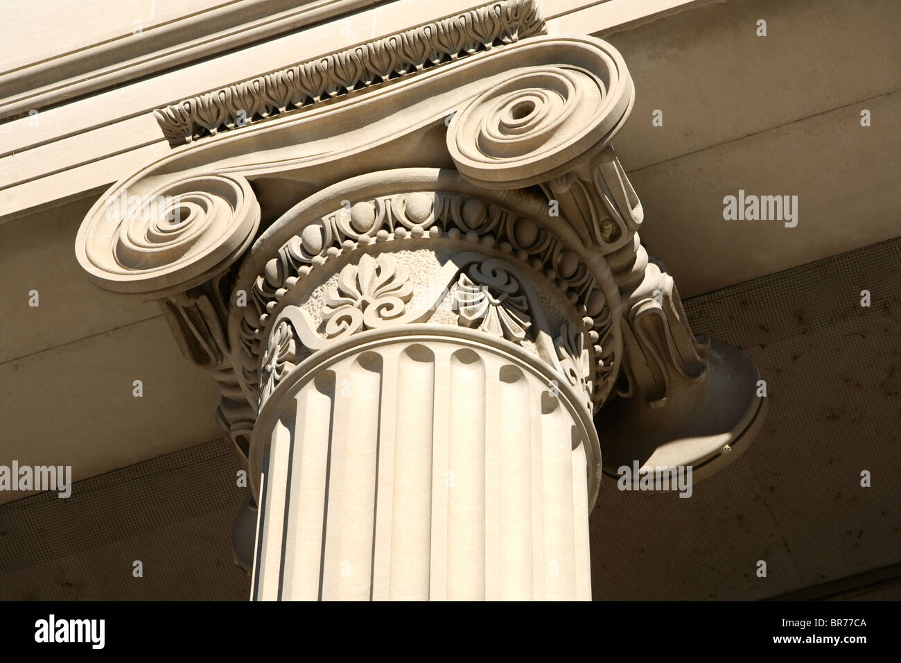 Classical architectural detail of a column on the state capitol building in downtown Nashville TN Stock Photo